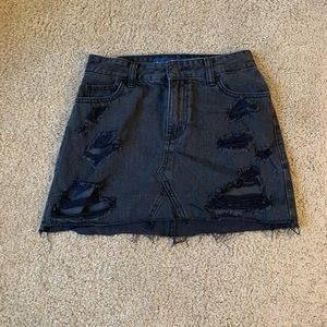hollister black jean skirt
